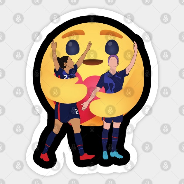 Christen Press Megan Rapinoe USWNT Emoji Hug Reaction Sticker by Hevding